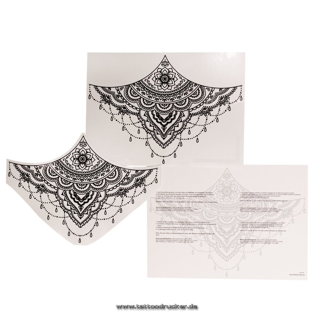 10 x Sexy Underboob Tattoo black - Underboob Tattoo Under Breast - No China! (10)