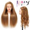 SOPHIRE 26"-28" Long Hair Mannequin Head with 80% Real Human Hair, Hairdresser Practice Training Head Cosmetology Manikin Doll Head with 9 Tools and Clamp - Golden, Makeup On view 2