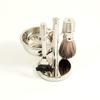 Bey-Berk Personalized Chrome Plated Shaving Set, 4-Piece Razor and Pure Badger Brush with Soap Bowl and Stand, Compatible Blades, Tarnish-Resistant Silver Wet Shaving Kit for Men view 2
