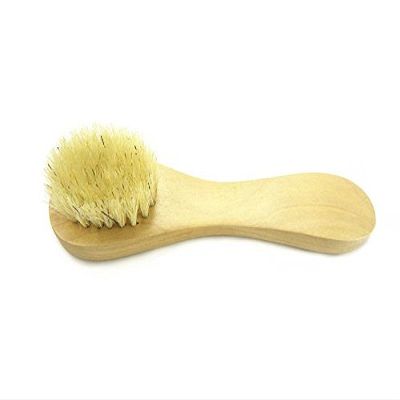 AnHuaWooden Face Cleaning Wash and Clean Brush Exfoliate Exfoliating Facial Skin Care Scrub Tool with High Grade Wood Holder and Natural Soft Bristles