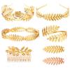 7pcs Goddess Leaf Headband, Greek Goddess Bridal Hairband, Laurel Leaves Crown Gold Leaf Branch Crown Greek Goddess Headpiece Accessories, Romantic Grecian Goddess Costume Accessories  Gorgeous view 1