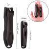 GLAMFIELDS Nail Clippers with No Splash Storage Box, Large Fingernail Toenail Clipper Detachable Easy Clean Nail Cutter Trimmer with Nail Files for Men & Women, Leather Case Packed Black (1 Pack) view 2