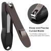 GLAMFIELDS Nail Clippers with No Splash Storage Box, Large Fingernail Toenail Clipper Detachable Easy Clean Nail Cutter Trimmer with Nail Files for Men & Women, Leather Case Packed Black (1 Pack) view 3
