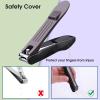 GLAMFIELDS Nail Clippers with No Splash Storage Box, Large Fingernail Toenail Clipper Detachable Easy Clean Nail Cutter Trimmer with Nail Files for Men & Women, Leather Case Packed Black (1 Pack) view 4
