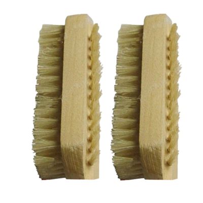 AnHua 2PCS Hand Food Washing Fingernail Nail Brush Bristle & SPA Oil Massage Brush, Wood Handle & Natural Bristle Manicure Brush