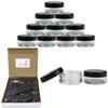 50 New empty 5 Gram (0.17 oz) Acrylic Round Jars - BPA Free Plastic Containers for Cosmetic, Lotion, Cream, Makeup, Bead, Eye shadow, Rhinestone, Samples, Pot, 5g/5ml (Black Lid 50 Jars) view 1