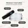50 New empty 5 Gram (0.17 oz) Acrylic Round Jars - BPA Free Plastic Containers for Cosmetic, Lotion, Cream, Makeup, Bead, Eye shadow, Rhinestone, Samples, Pot, 5g/5ml (Black Lid 50 Jars) view 2