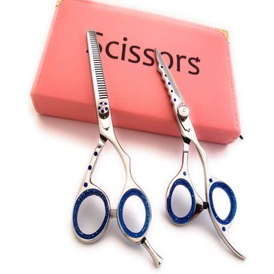 5.5" Professional Barber Razor Edge Hair Cutting and Texturizing Shears Scissors Set+case