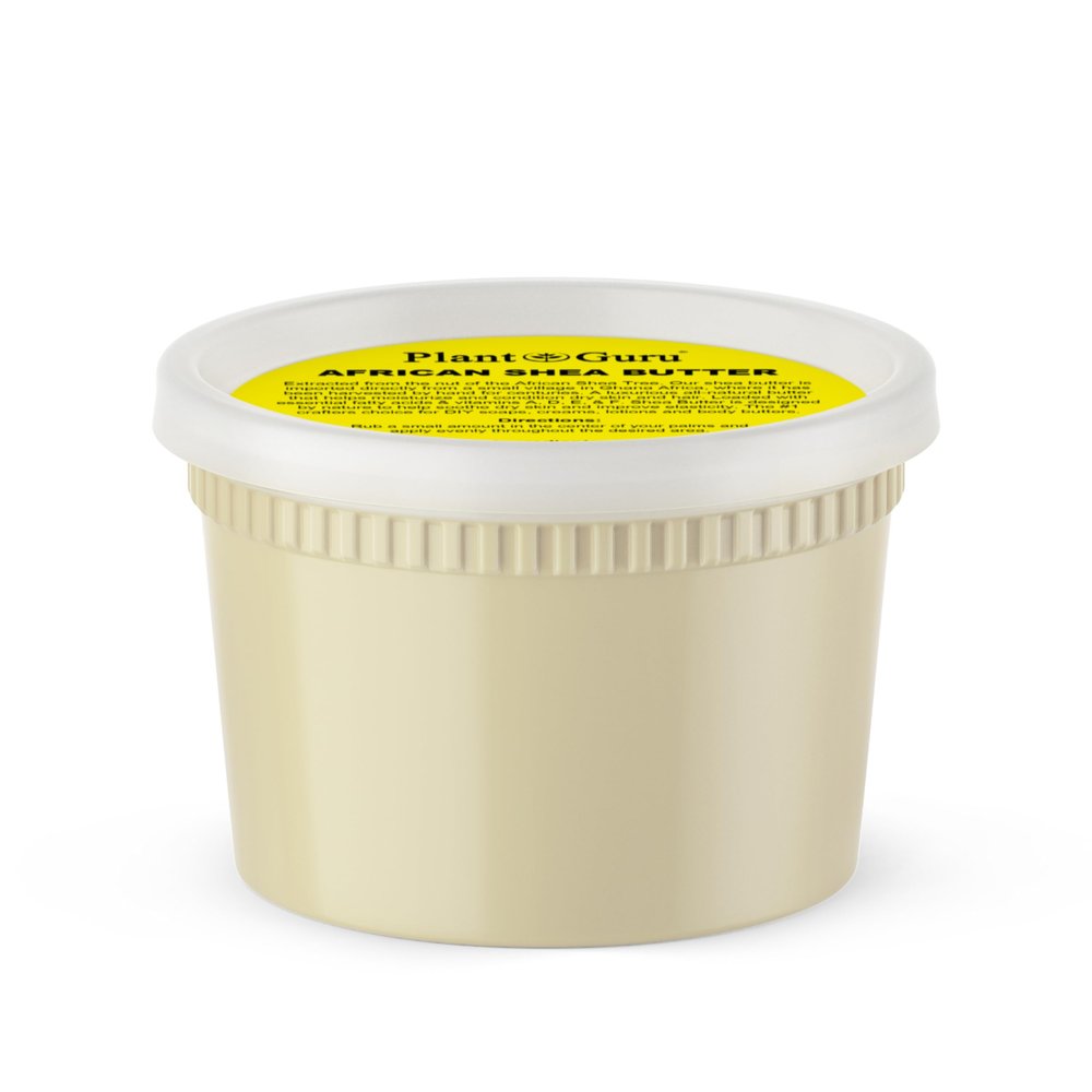 Plant Guru Raw African Shea Butter 16 oz. - 100% Pure Natural Unrefined IVORY - Ideal Moisturizer For Dry Skin, Body, Face And Hair Growth. Great For DIY Soap and Lip balm Making.