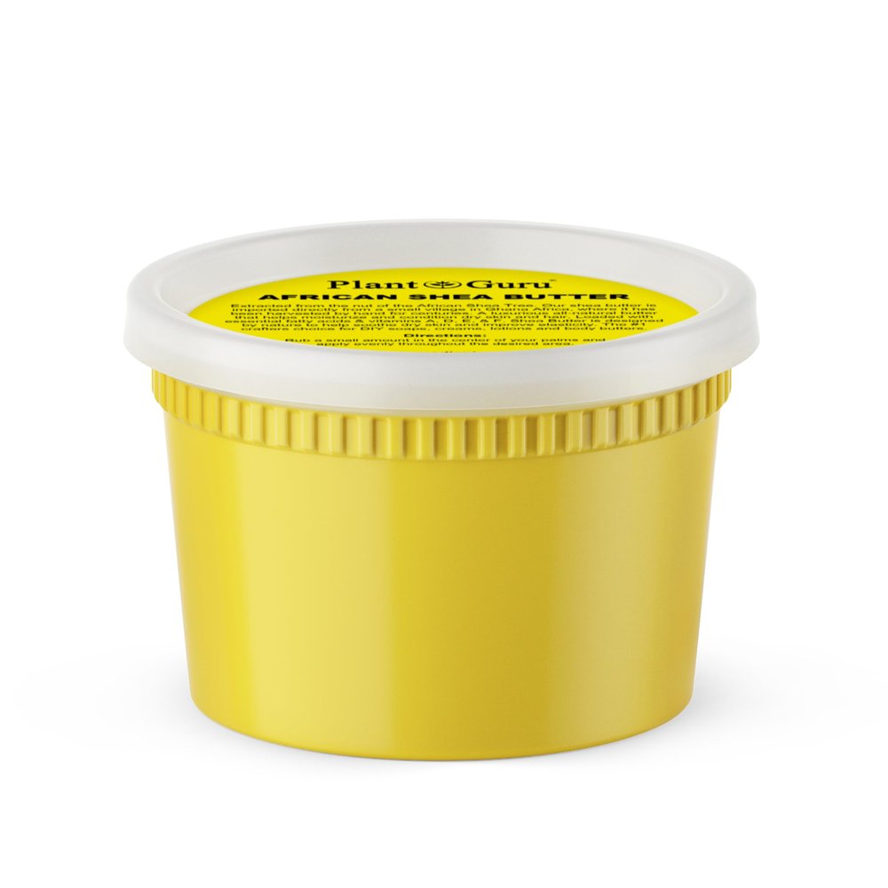 Plant Guru Raw African Shea Butter 16 oz. 100% Pure Natural Unrefined YELLOW - Ideal Moisturizer For Dry Skin, Body, Face And Hair Growth. Great For DIY Soap and Lip Balm Making.