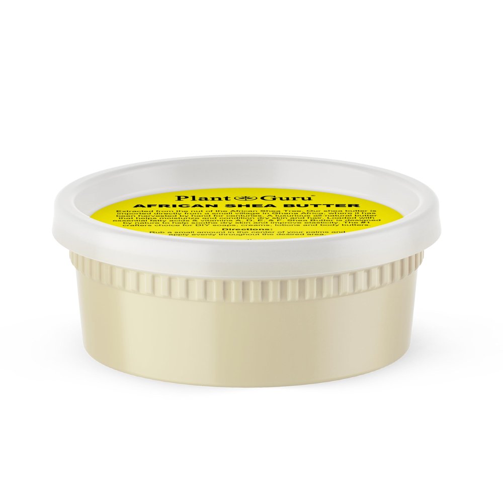 Plant Guru Raw African Shea Butter 8 oz. 100% Pure Natural Unrefined IVORY - Ideal Moisturizer For Dry Skin, Body, Face And Hair Growth. Great For DIY Soap and Lip balm Making.