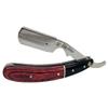 Cherry Red Wooden Barber Straight Razor with Stainless Steel Holder view 2