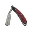 Cherry Red Wooden Barber Straight Razor with Stainless Steel Holder view 3