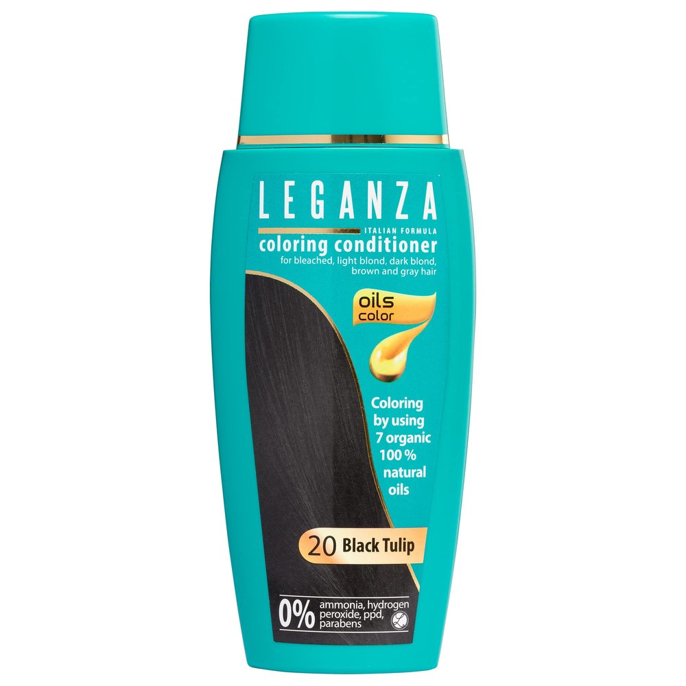 Leganza Coloring Conditioner Color 20 Black Tulip with 7 natural oils ammonia and Paraben Free