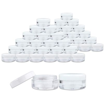 (1000 Pcs) Beauticom 5G/5ML Round Clear Jars with White Lids for Scrubs, Oils, Salves, Creams, Lotions - BPA Free