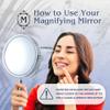 10X Magnifying Makeup Mirror on Round Stand for Tabletop, Bedroom Vanity Desk and Bathroom Counter - Free Standing Double Sided 10X/1X Magnification Mirror - 7" Wide and 14" Tall (Chrome) view 4