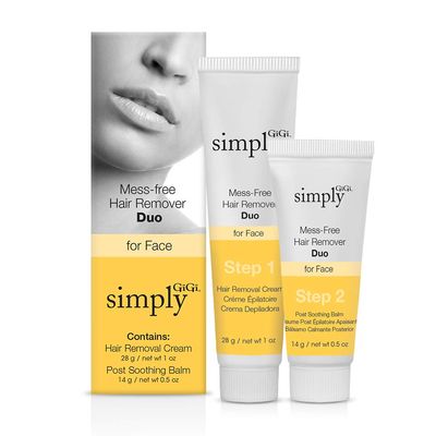 GiGi Mess-Free Facial Hair Removal Cream and Soothing Balm Duo, For All Skin Types, 2-pc