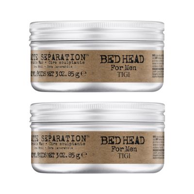 TIGI Bed Head for Men Matte Separation Workable Wax - Use for Strong Hold - For Men's Hairstyles - Use on Damp or Dry Hair - Premium Strong Hold Hair Wax - 3 oz (2 Pack)