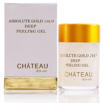Absolute Gold 24K Deep Peeling Gel- 24 KARAT GOLD, PEARL POWDER and GINGER EXTRACT. Excellent for all skin types. 2.04 fl.oz-60 ml. Eliminates the dead skin cells and leaving skin glowing and radiant. (FRAGRANCE FREE, PARABEN FREE, PETROLEUM FREE).