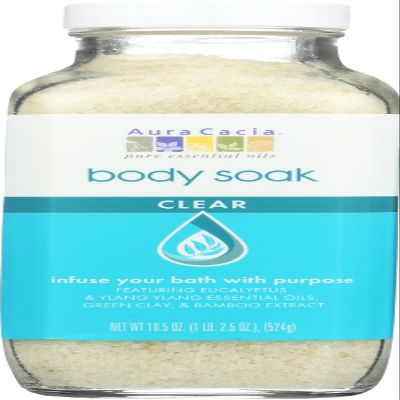 Aura Cacia Clear Eucalyptus Ylang Body Soak To Infuse Your Bath With Purpose, 18.5 Oz
