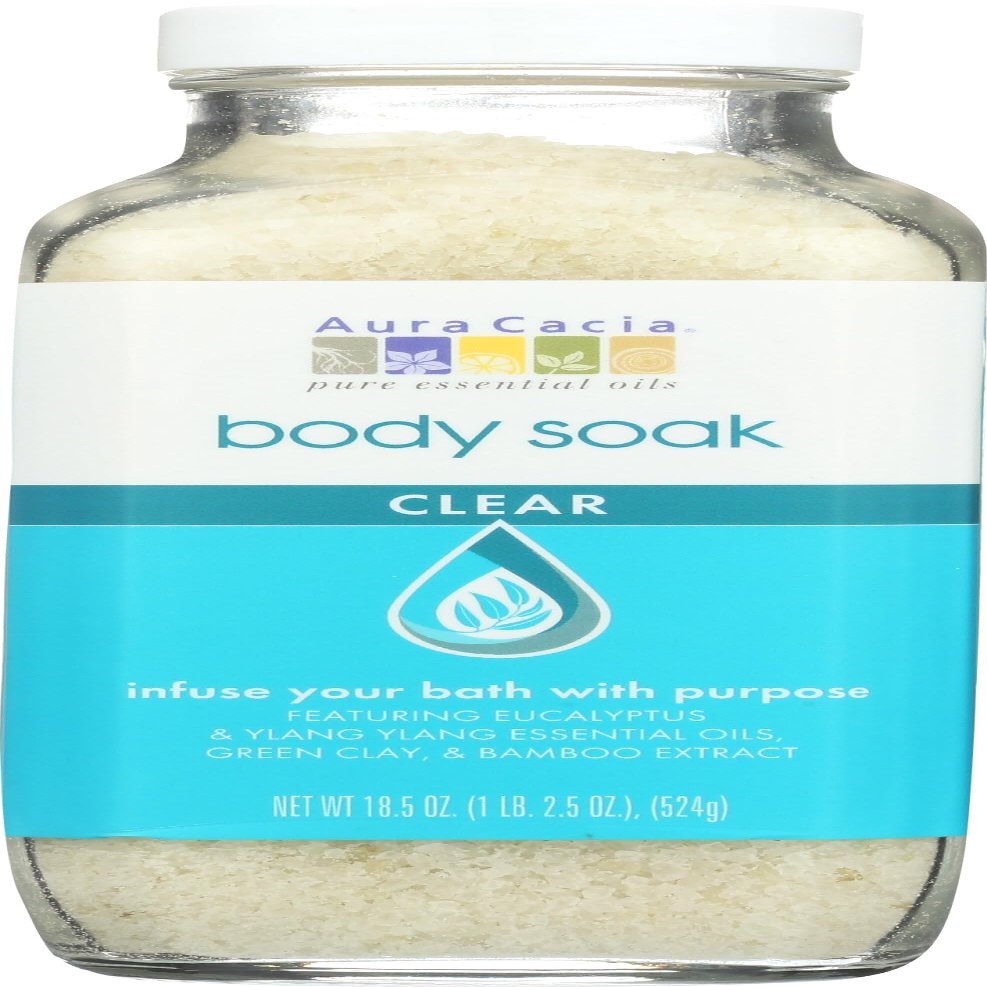 Aura Cacia Clear Eucalyptus Ylang Body Soak To Infuse Your Bath With Purpose, 18.5 Oz