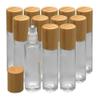 12Pcs 10ml Glass Roll On Bottle with Bamboo Lid for Essential Oils, Creatiee Eco-friendly Refillable Clear Perfume Sample Bottles with Stainless Steel Roller Ball - Portable & Practical view 1