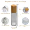 12Pcs 10ml Glass Roll On Bottle with Bamboo Lid for Essential Oils, Creatiee Eco-friendly Refillable Clear Perfume Sample Bottles with Stainless Steel Roller Ball - Portable & Practical view 3