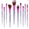 10 Piece Glitter Glam Makeup Brush Set view 1