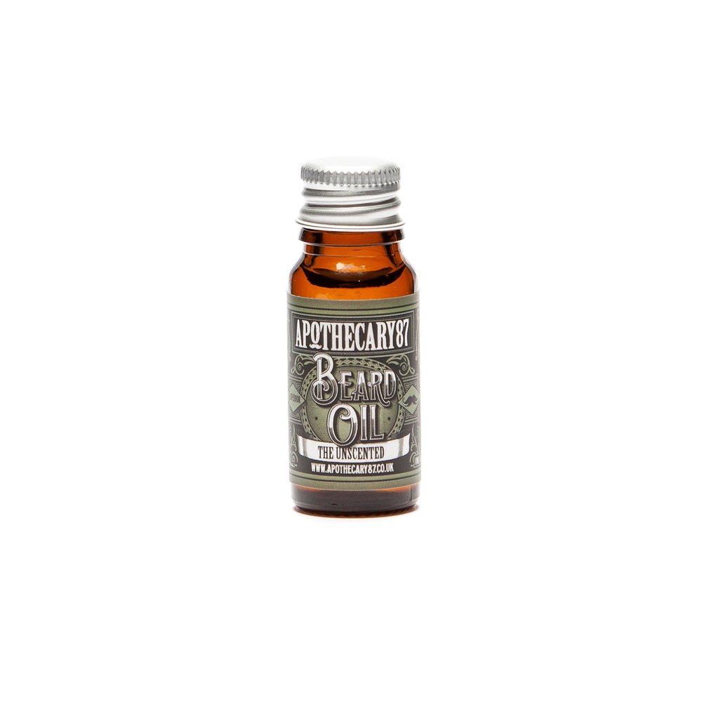 Apothecary 87, Conditioning Beard Oil for The Manliest of Man Beards, Made in England - Unscented, 10 Ml (0.34 Fl Oz)
