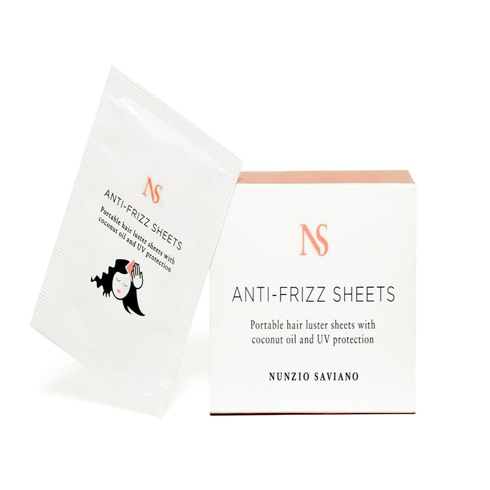 Nunzio Saviano Anti-Frizz Hair Sheets  15 Count | On-the-Go Control for Curly, Wavy and Dry Hair | Lightweight Hair Styling Product with Coconut Oil | Frizz Control Sheets for Shine & Smoothing