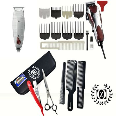 Barber Clipper Combo Professional 5star Trimmer Hair Cutting Scissors Razor Combo