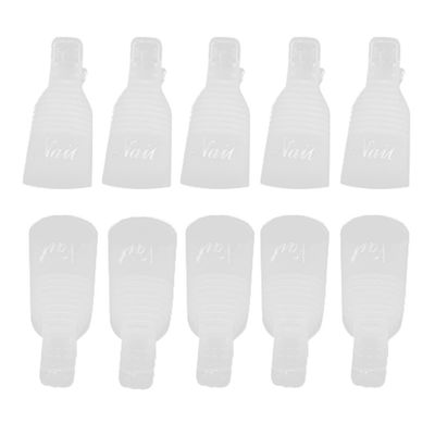 10x Reusable Salon DIY Nail Art Tool Acrylic UV Gel Polish Remover Soaker Cleaner Clip Cap Wrap (White) by Broadfashion