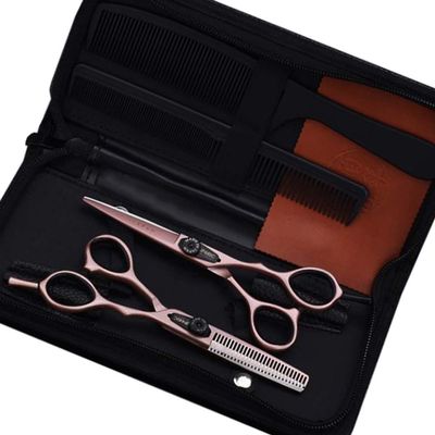 Professional Hairdressing Scissors 5.5-6 inch, Black,silver,rose Gold + Case,Rosegold,5.5inches