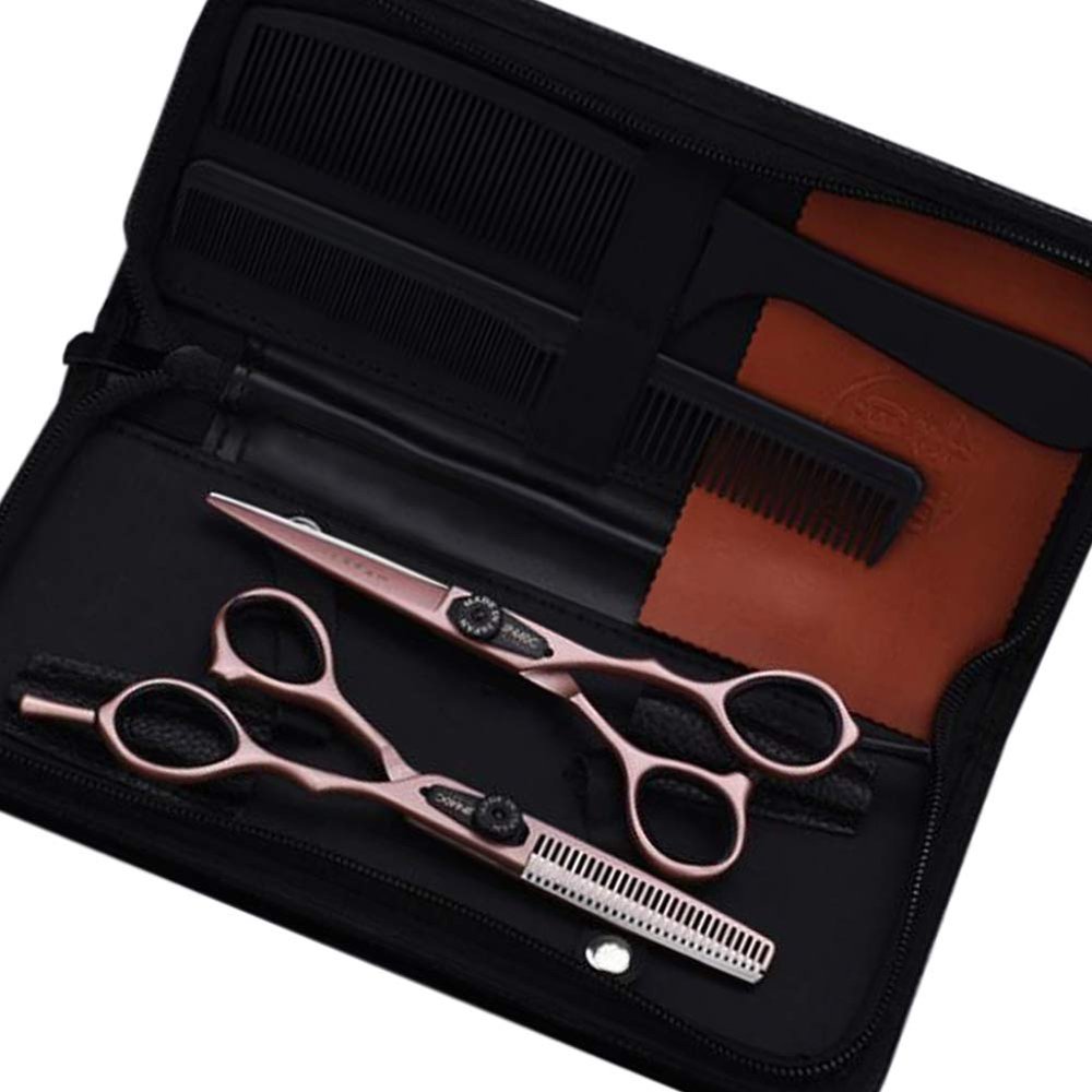 Professional Hairdressing Scissors 5.5-6 inch, Black,silver,rose Gold + Case,Rosegold,5.5inches
