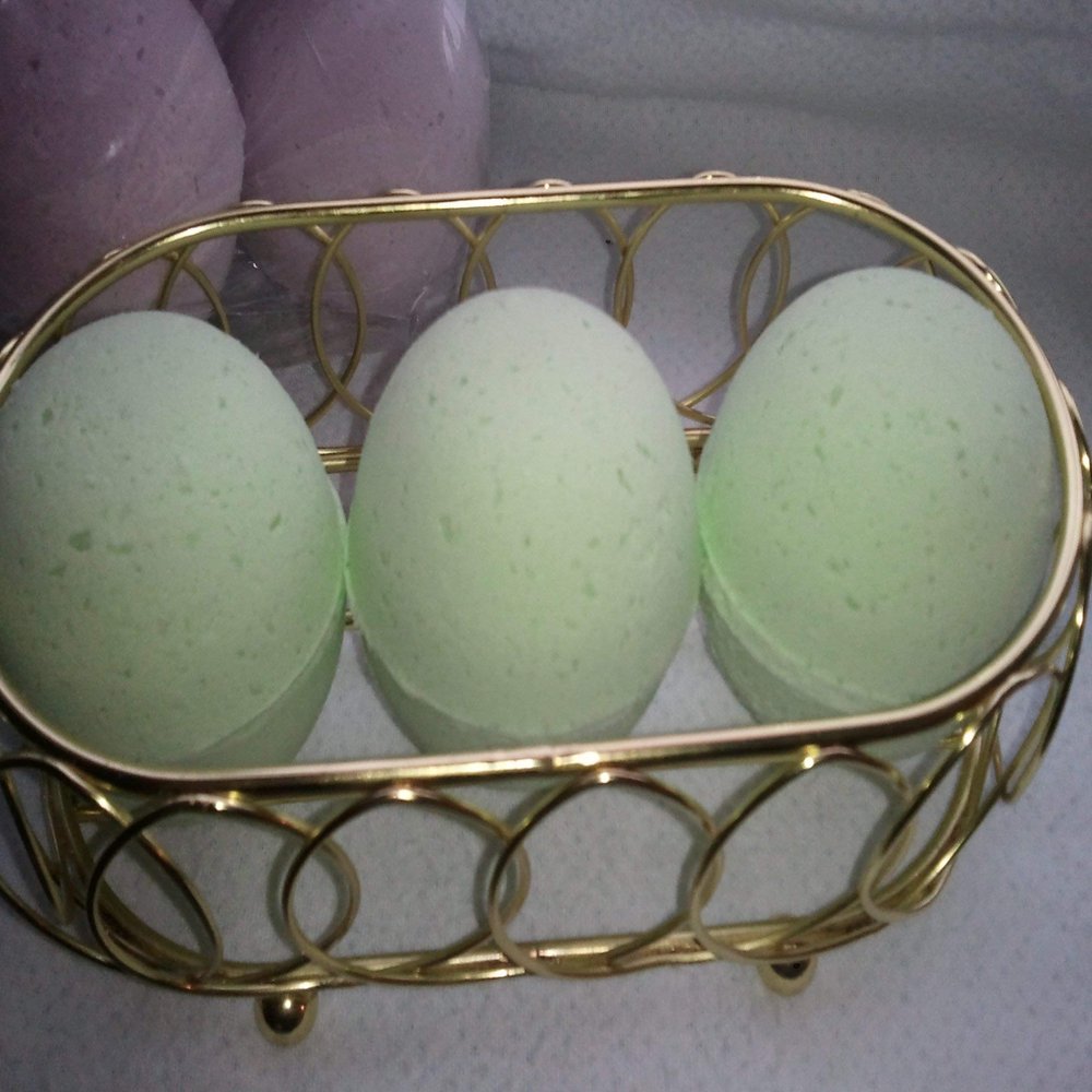 3 EUCALYPTUS AND SPEARMINT Luxury Bath Bomb Fizzies, Large, 5 oz, Handmade with Shea, Mango and Cocoa Butter, Ultra Moisturizing, Great for Dry Skin, All Skin Types