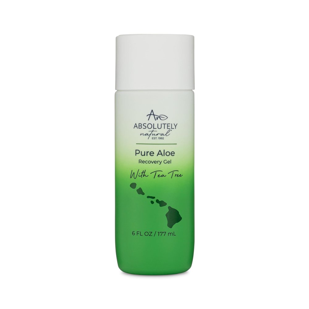 Absolutely Natural - 100% Pure Aloe Vera Cooling Gel - Lotion for Sunburn Relief & Rashes - Premium Sun Care with Vitamin E, Eucalyptus - 6 oz