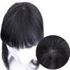 100% Human Hair Crown Bang Topper 4"x4.3" Mono Top Clip in Bob Hair Toppers Toupee Hair Pieces for Women, 16" Dark Brown view 2