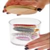 ARAD 3 Pcs Cotton Ball, Swab, Q-tip Storage, Clear Acrylic Jar Container with Bamboo Lid, Easy Organization on Bathroom Counters, Under Sink Placement or Vanity Tables-3.25" D x 4.5" H view 2