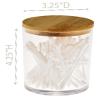 ARAD 3 Pcs Cotton Ball, Swab, Q-tip Storage, Clear Acrylic Jar Container with Bamboo Lid, Easy Organization on Bathroom Counters, Under Sink Placement or Vanity Tables-3.25" D x 4.5" H view 4