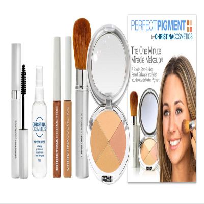 Christina Cosmetics Perfect Pigment 3 Full Size Kit The One Minute Miracle Makeup | 8-in-1 Mineral Foundation, Concealer, Color Corrector, Eyeshadow, Blush, Bronzer, Highlighter & Contour