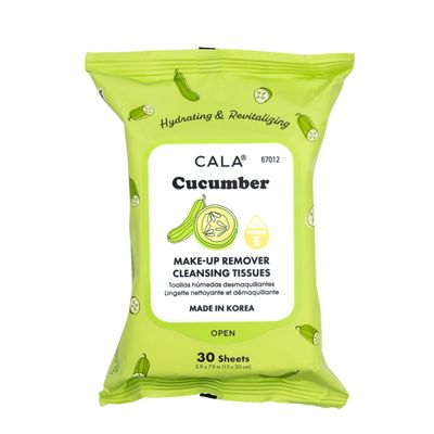 CALA Makeup Remover Cleansing Tissues: Cucumber (30 Sheets) - Gentle, Hydrating, and Effective Makeup Removal for All Skin Types (30ct, Cucumber)