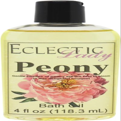 Peony Bath Oil, Scented Body Oil, Relaxing, 4 oz